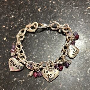 AJMC Charm bracelet with crystal beads and inspired quote